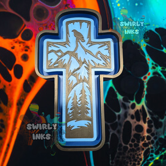 Crow Mountain Cross Freshie Mold