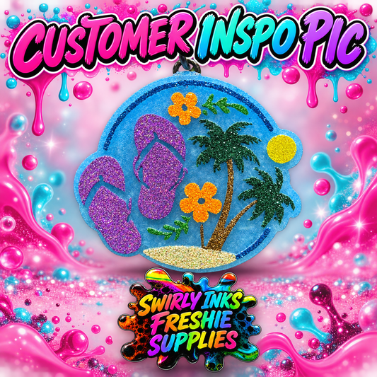 Beach Scene Round Freshie Mold