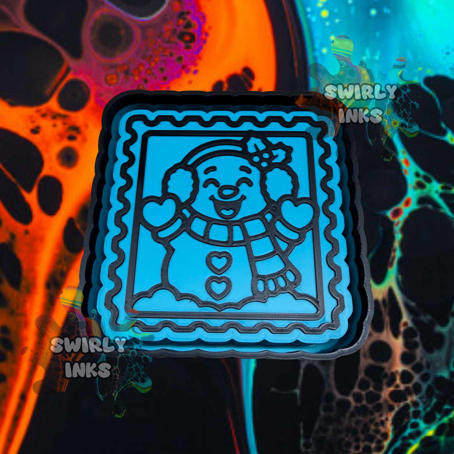 Cute Snowman Stamp Freshie Mold