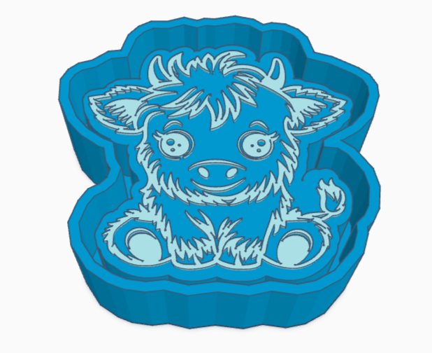 Cute Highland Cow Freshie Mold