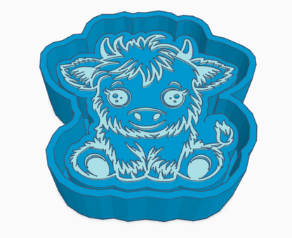 Cute Highland Cow Freshie Mold