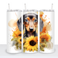 Dogs with Sunflowers