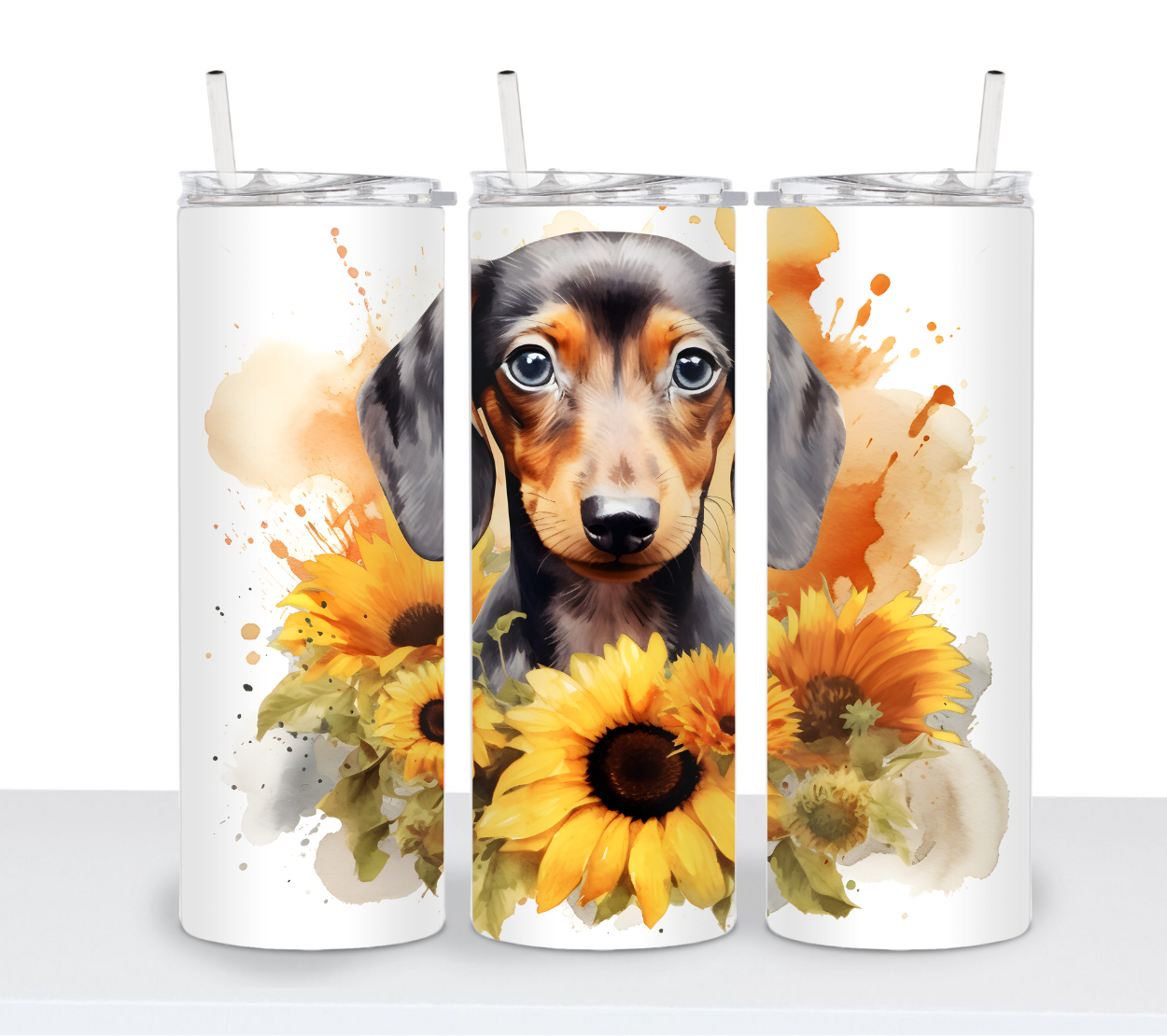 Dogs with Sunflowers