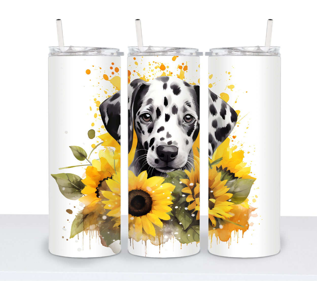 Dogs with Sunflowers