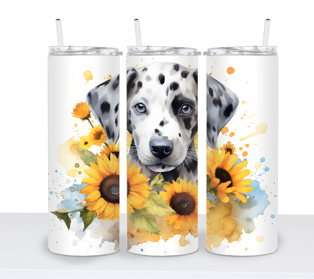 Dogs with Sunflowers