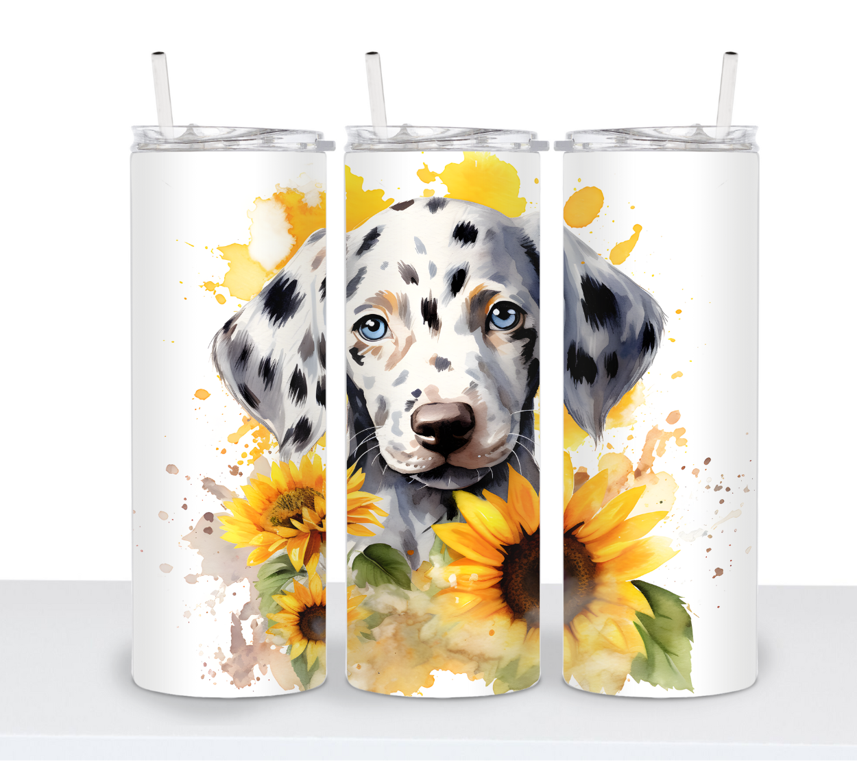 Dogs with Sunflowers