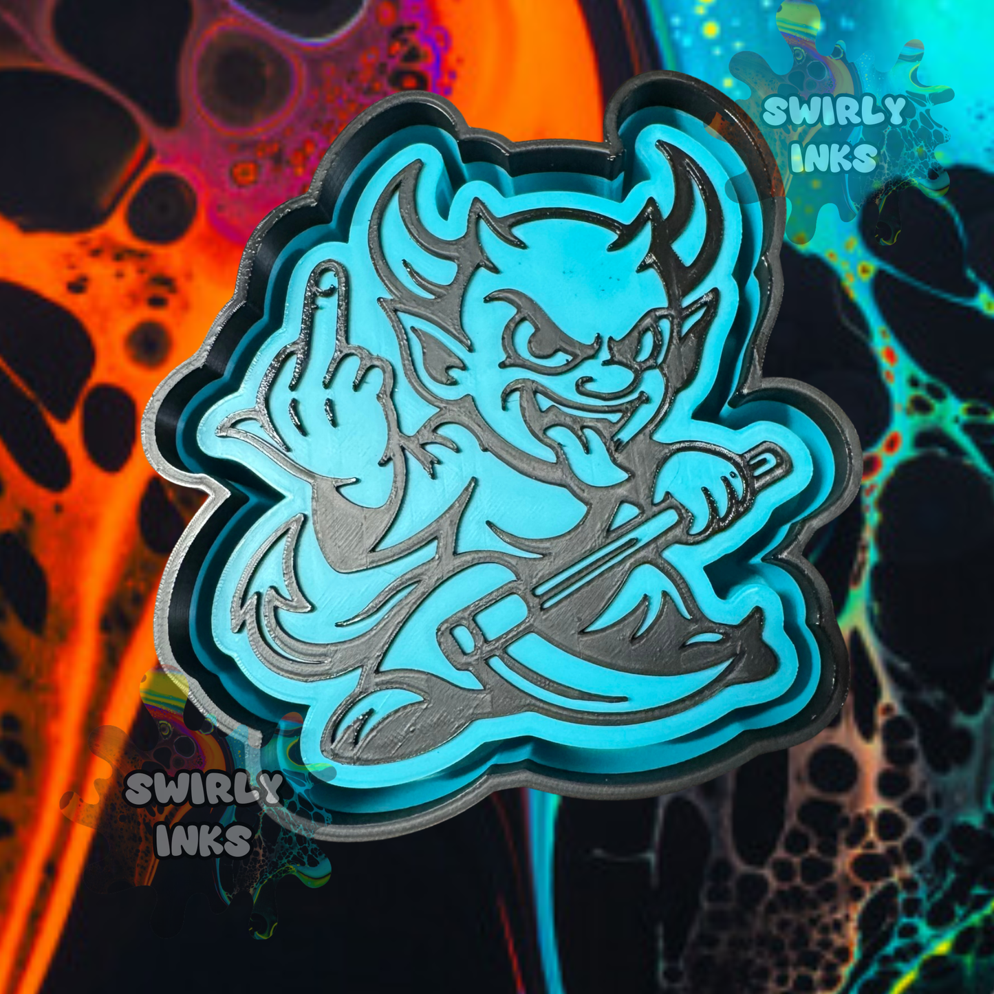 Devil with Finger Freshie Mold