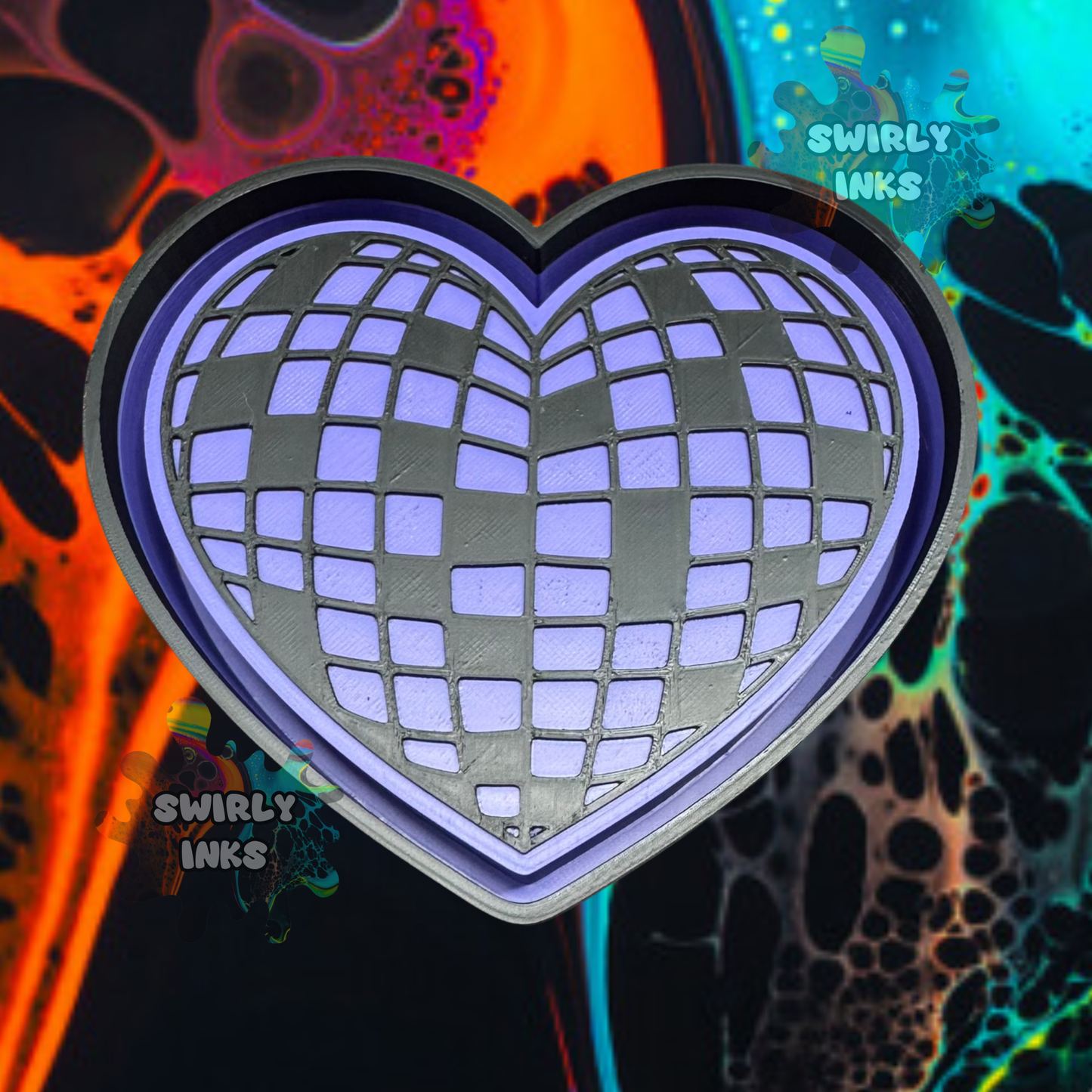 Disco Ball Heart Freshie Mold