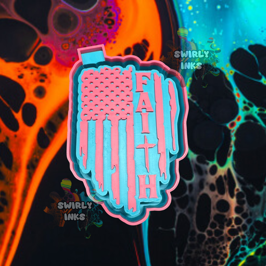 Distressed Flag with Faith Freshie Mold