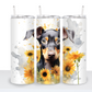 Dogs with Sunflowers