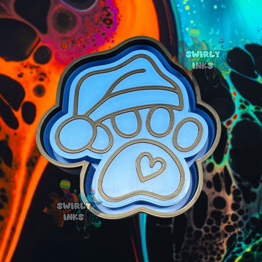 Dog Paw with Santa Hat Freshie Mold