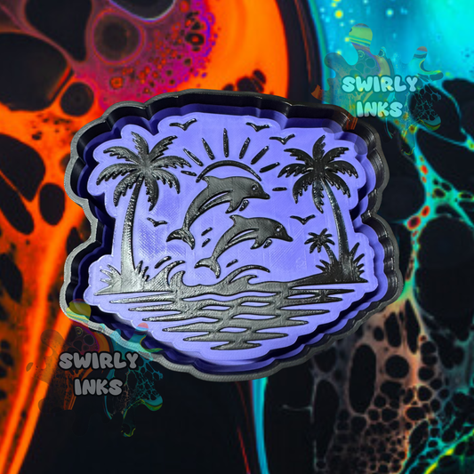 Dolphins and Beach Freshie Mold