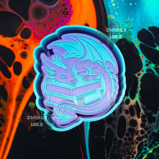 Dragon on Books Freshie Mold