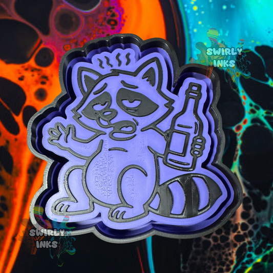Drunk Raccoon Sitting Freshie Mold