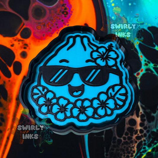 Dumpling with Sunglasses and Flower Lei Freshie Mold