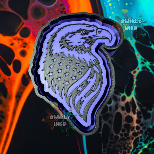 Eagle Head with Flag Freshie Mold