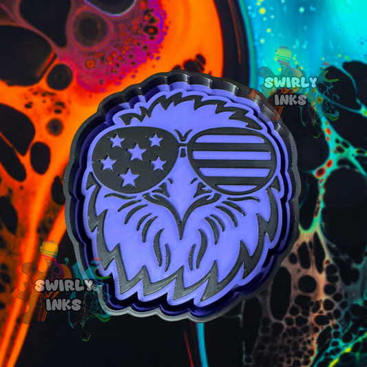Eagle Head with Flag Glasses Freshie Mold