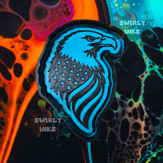 Eagle Head with Flag Freshie Mold
