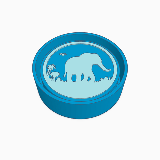 Elephant Round Freshie Mold