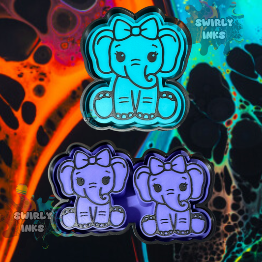 Elephant with Bow Set Freshie Mold