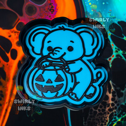 Elephant with Pumpkin Basket Freshie Mold
