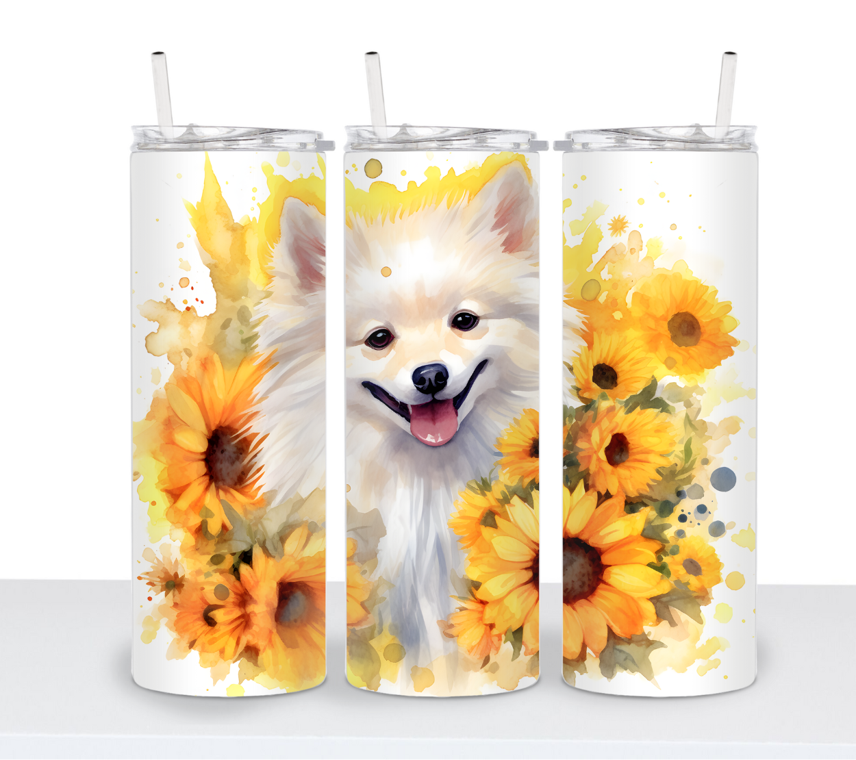 Dogs with Sunflowers