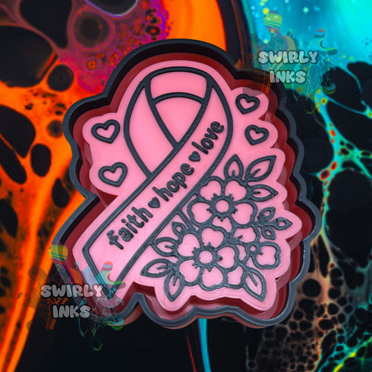 Faith Hope Love Ribbon Freshie Mold