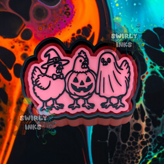 Fall Halloween Roosters Freshie Mold