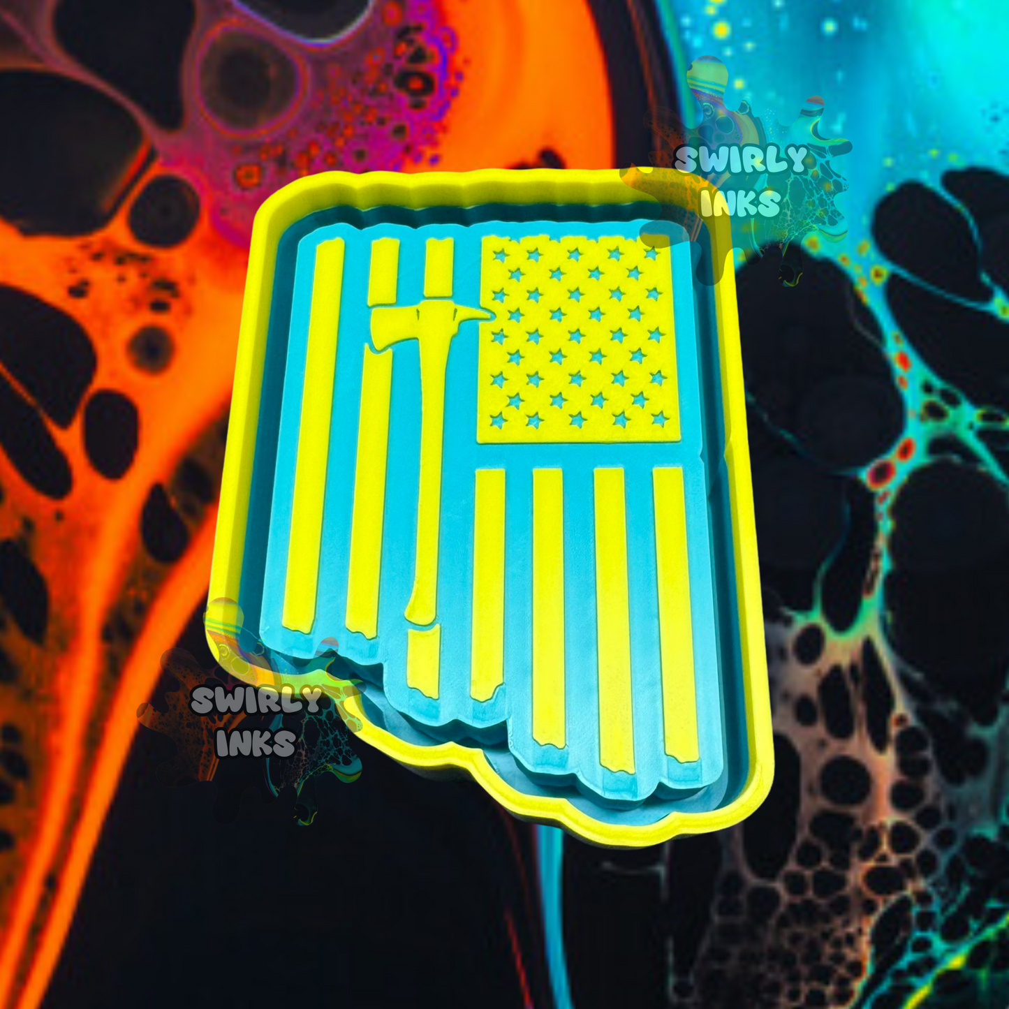 Firefighter Flag Freshie Mold