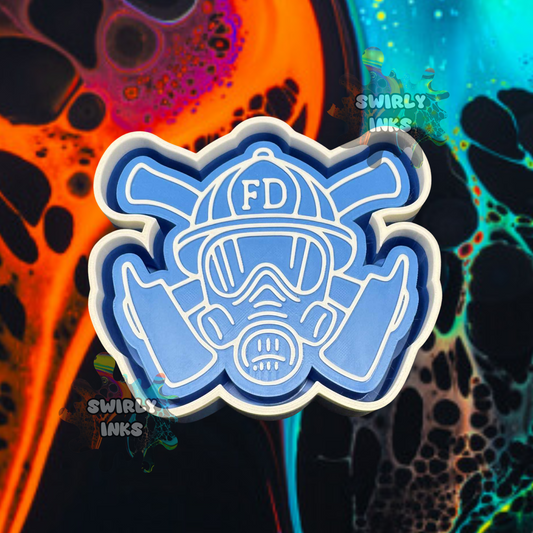 Firefighter Mask & Axes Freshie Mold