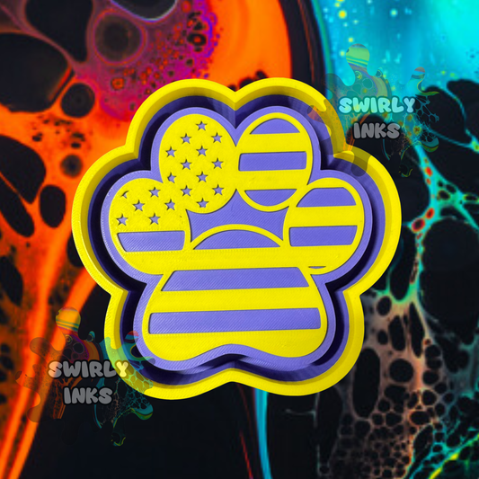 Flag Dog Paw Freshie Mold