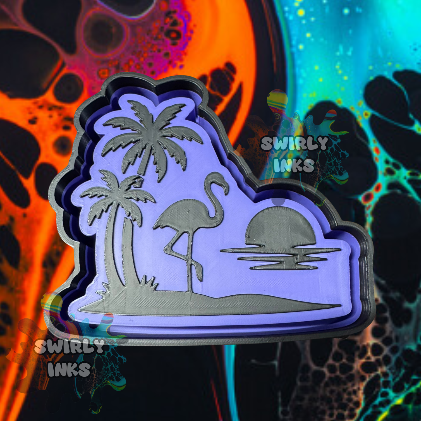 Flamingo Palm Trees & Sun Freshie Mold