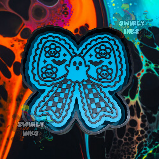 Floral Skull Bow Freshie Mold
