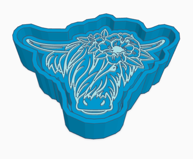 Cow Head with Flowers Freshie Mold