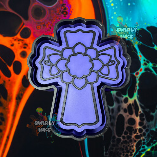 Flower Cross Freshie Mold