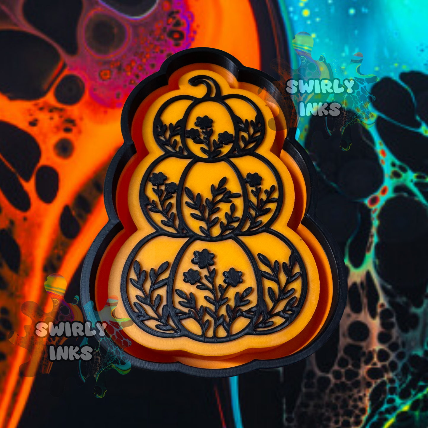 Flowered Pumpkin Tower Freshie Mold