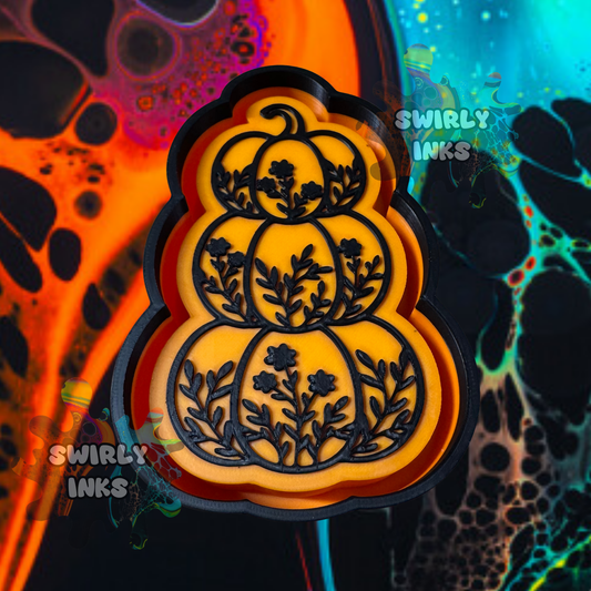 Flowered Pumpkin Tower Freshie Mold