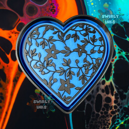 Flowered Heart Freshie Mold