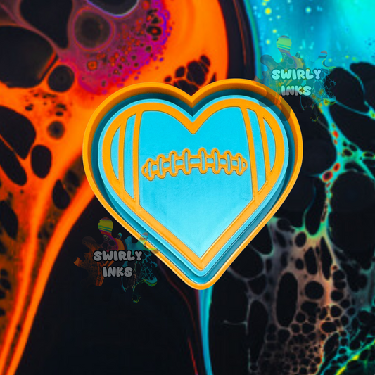 Football Heart Freshie Mold