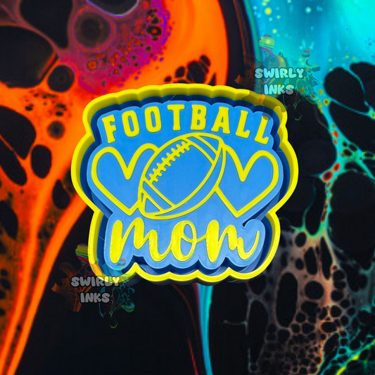 Football Mom Hearts Freshie Mold