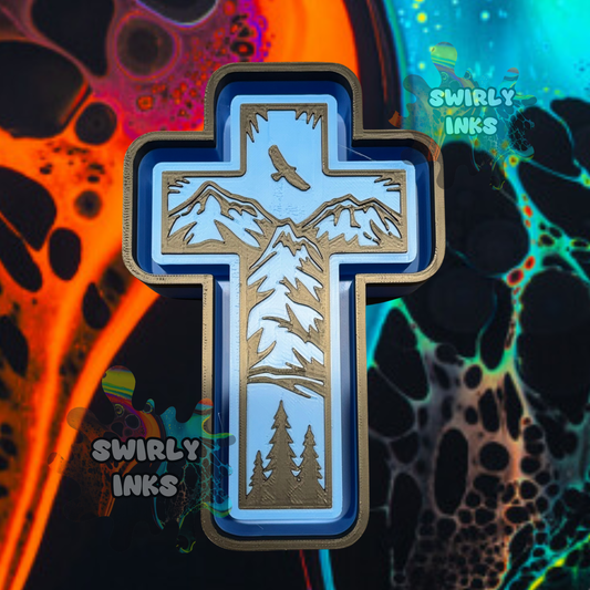 Forest Eagle Cross Freshie Mold