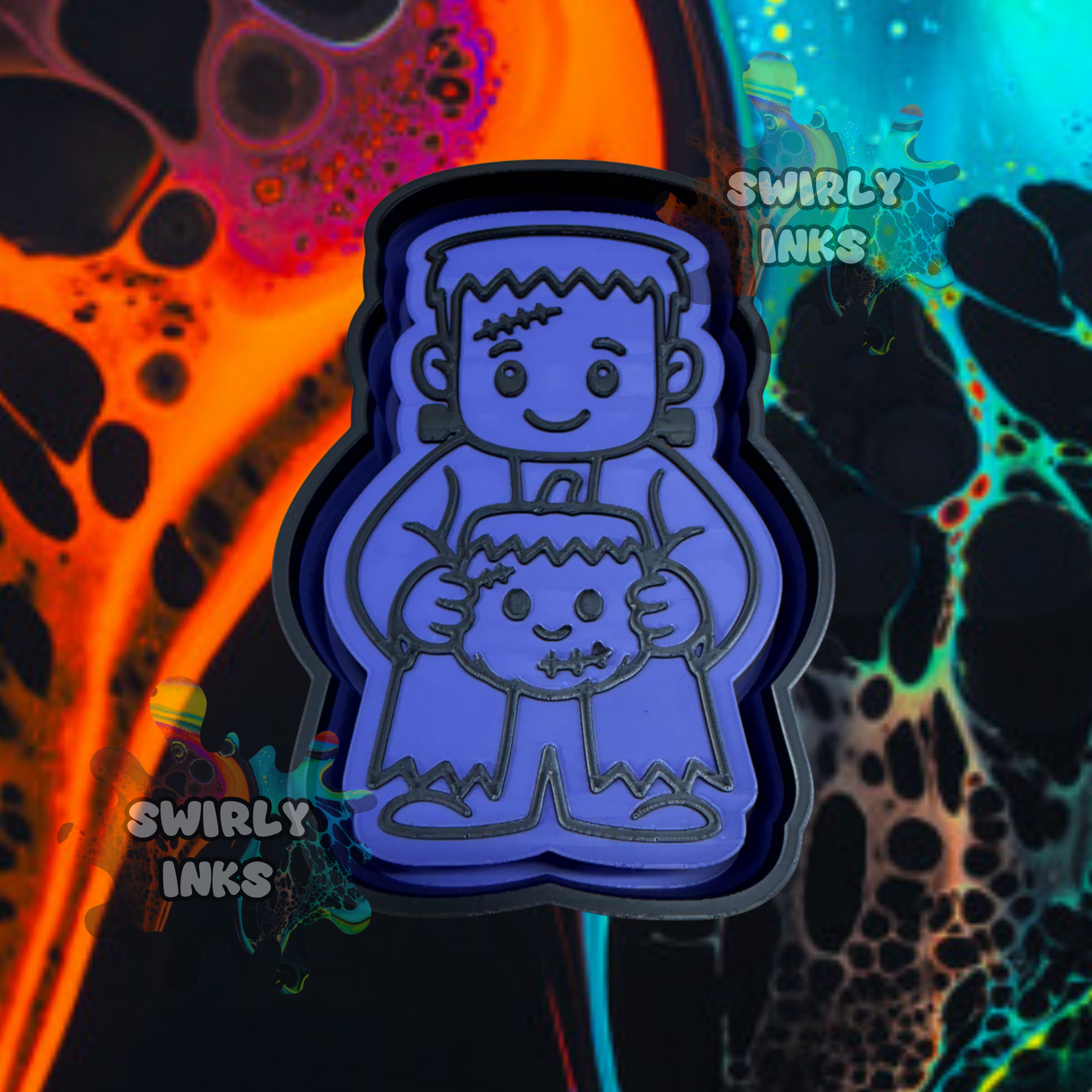 Frankenstein with Pumpkin Freshie Mold