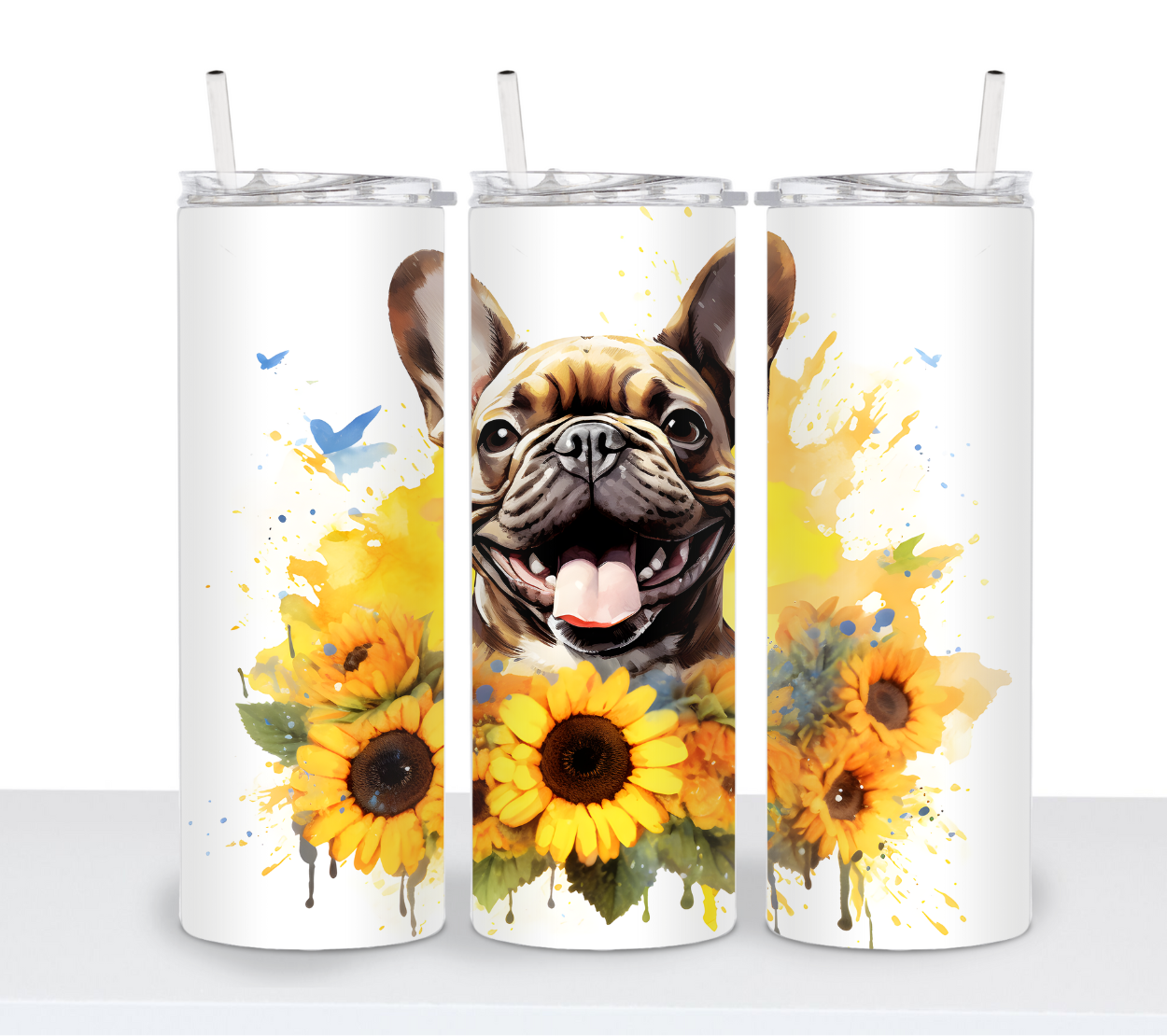 Dogs with Sunflowers