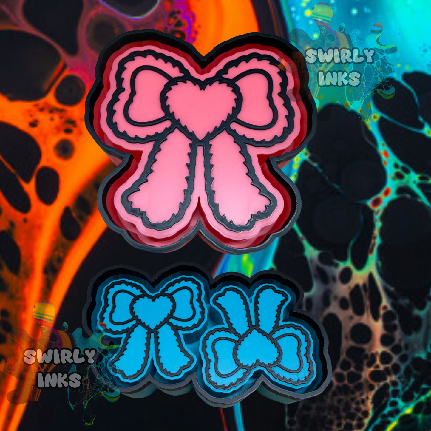 Fuzzy Bow Set Freshie Mold
