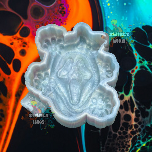 3D Ghost Face with Flowers Freshie Mold