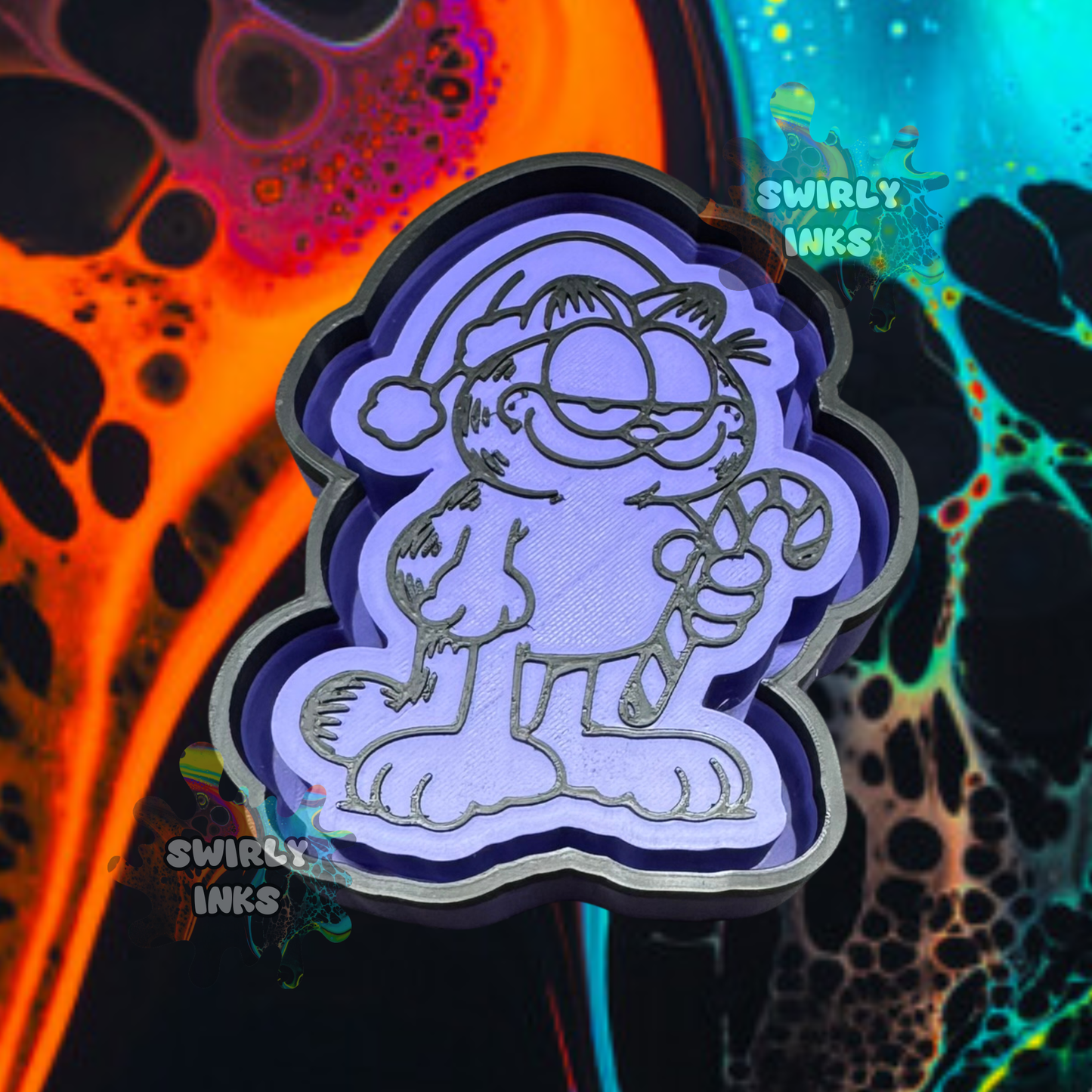 Garfield with Candy Cane Freshie Mold