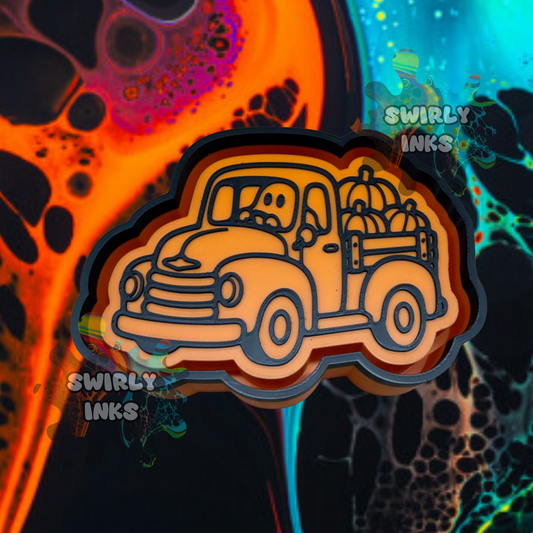 Ghost Driving Pumpkin Truck Freshie Mold