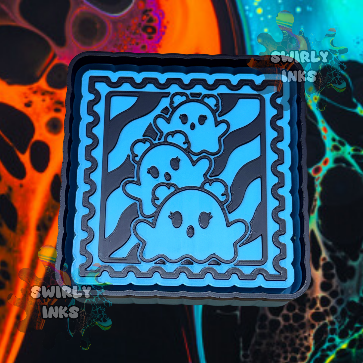 Ghost Trio Stamp Freshie Mold