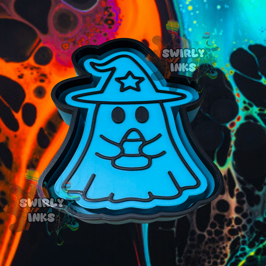 Ghost Witch with Candy Corn Freshie Mold