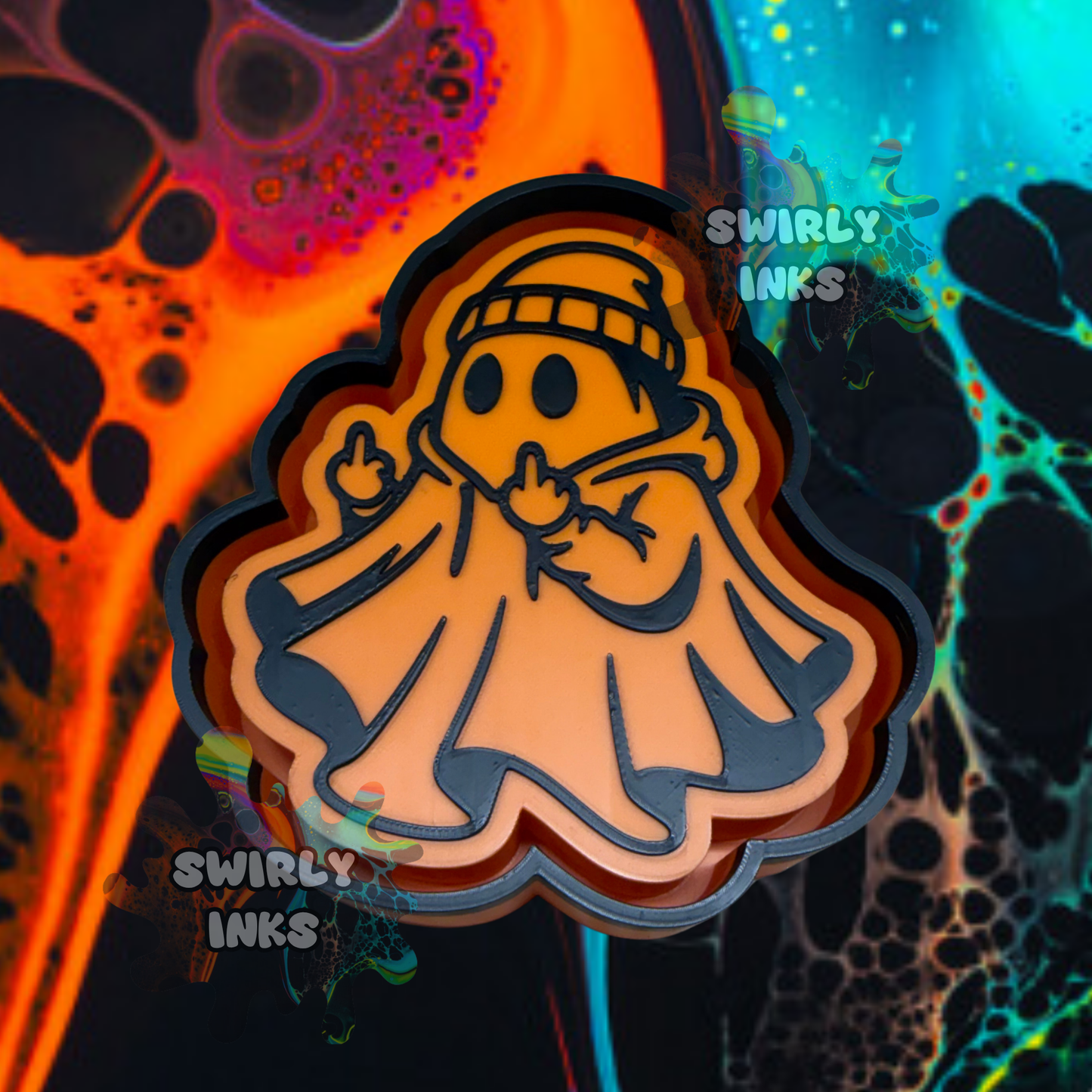 Ghost in Beenie Middle Fingers Freshie Mold